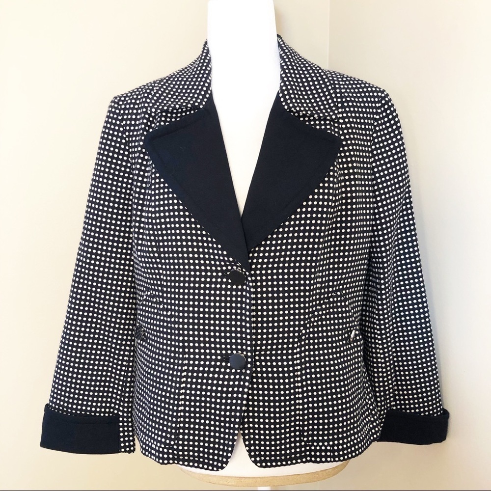 Talbots Polka Dot Black/White Blazer NWOT - 12